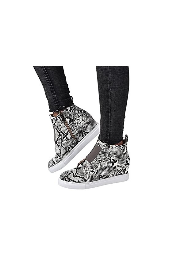 Onsoyours Femme Sneaker Mode Baskets en Mesh Respirant Chaussures Plates Élégant Talon Compensé Plateforme Ankle Boots A Serp