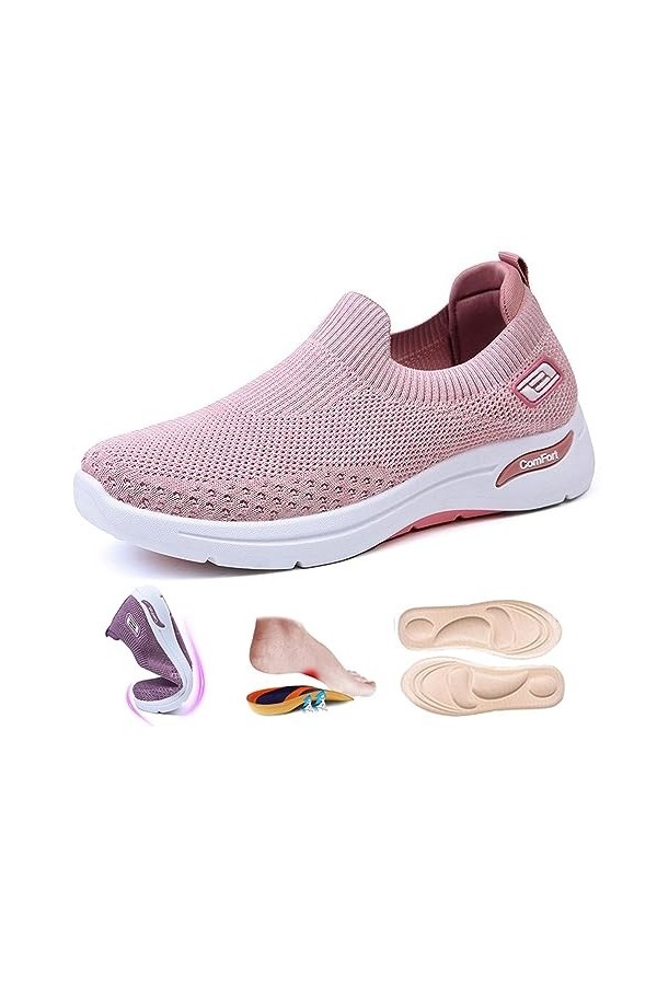 Femmes Orthopédique Confort Sneakers Tissé Respirant Chaussures Orthopédiques Antidérapantes Sneakers Casual Soft Sole Walkin