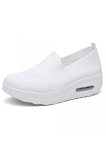 Women Orthopedic Sneakers,Slip-On Light Air Cushion Orthopedic Sneakers,Platform Mesh Walking Shoes with Arch Support 35, Bl