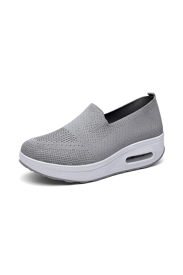 Women Orthopedic Sneakers,Slip-On Light Air Cushion Orthopedic Sneakers,Platform Mesh Walking Shoes with Arch Support 35, Bl