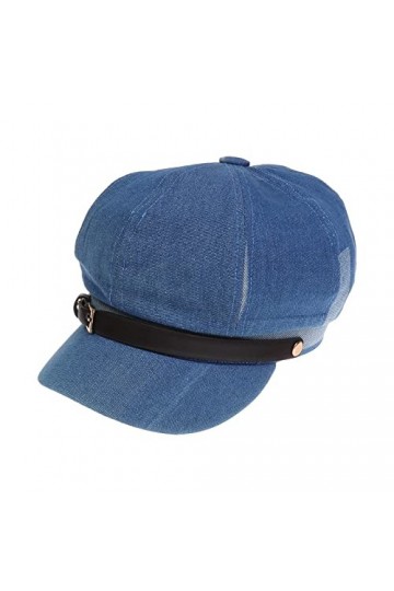 YiyiLai Chapeau dEté en Coton Respirant Casquette à Visière Gavroche Souple Jean Bleu