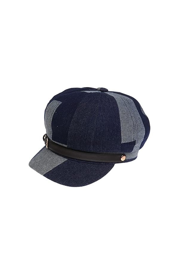 YiyiLai Chapeau dEté en Coton Respirant Casquette à Visière Gavroche Souple Jean Bleu