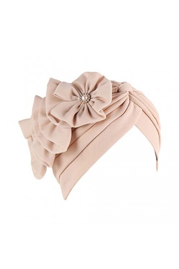 Casquette de peinture pour enfants et femmes - Décontractée - Motif floral - Chapeau musulman - Turban - Chapeau souple, beig