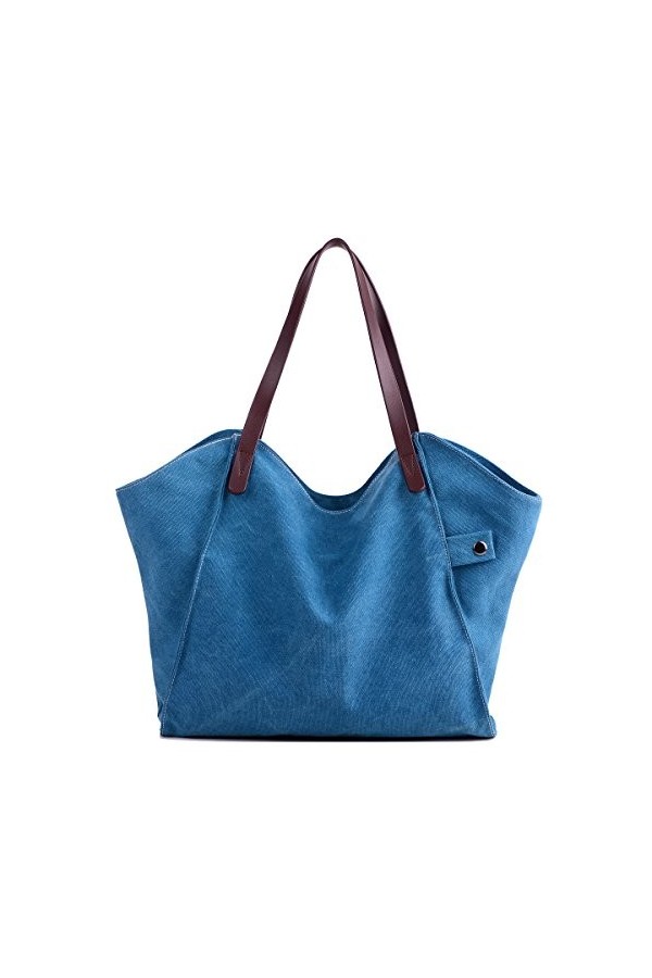 LOSMILE Femmes Sacs à main Toile Sacs portés main Sacs portés épaule Sacs bandoulière Sacs de plage Cabas décontractés Gris 