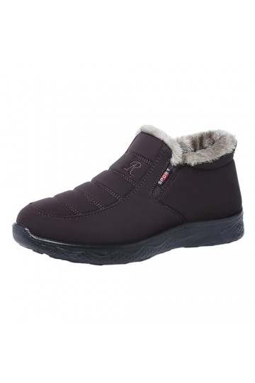 IQYU Bottes de neige pour femmes Mode Casual Baskets respirantes Plates décontractées Chaussures dhiver rembourrées chaudes 