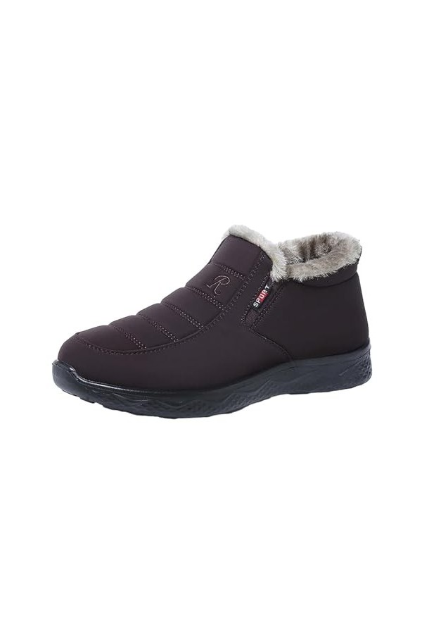 IQYU Bottes de neige pour femmes Mode Casual Baskets respirantes Plates décontractées Chaussures dhiver rembourrées chaudes 