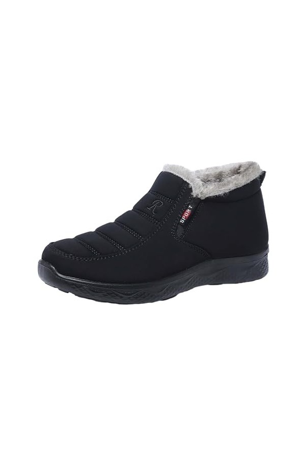 IQYU Bottes de neige pour femmes Mode Casual Baskets respirantes Plates décontractées Chaussures dhiver rembourrées chaudes 