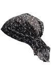 Cool4 Bandana dété pour la plage, la mer, le soleil, le soleil, bonnet chimio, casquette A04, Noir, blanc discret, Medium