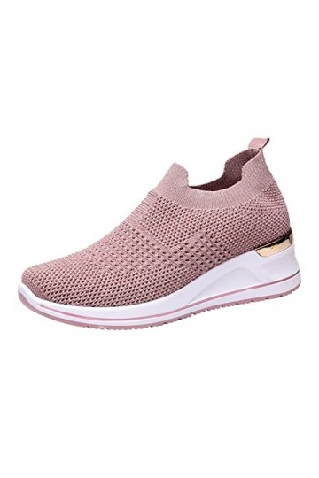 Baskets Mode Femme en Plein air Wedge Sport Running Casual Trainer Chaussures Mesh Chaussures de Fitness Loisirs Respirant Fe