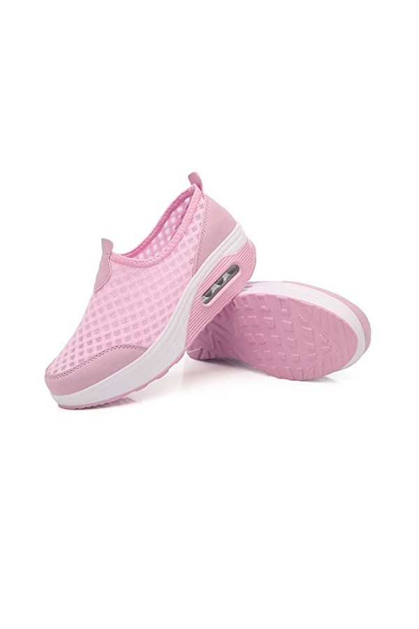 Baskets Mode Femme Sandales de Sport et dextérieur Marche sans Lacets Confortable Mode Légère Sports Chaussures Couleur : P