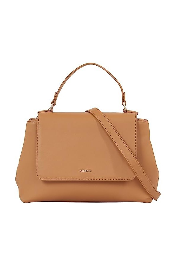 Calvin Klein CK Must Sac fourre-Tout avec poignée supérieure et Rabat, Crossovers Femme, Cassonade, Taille Unique