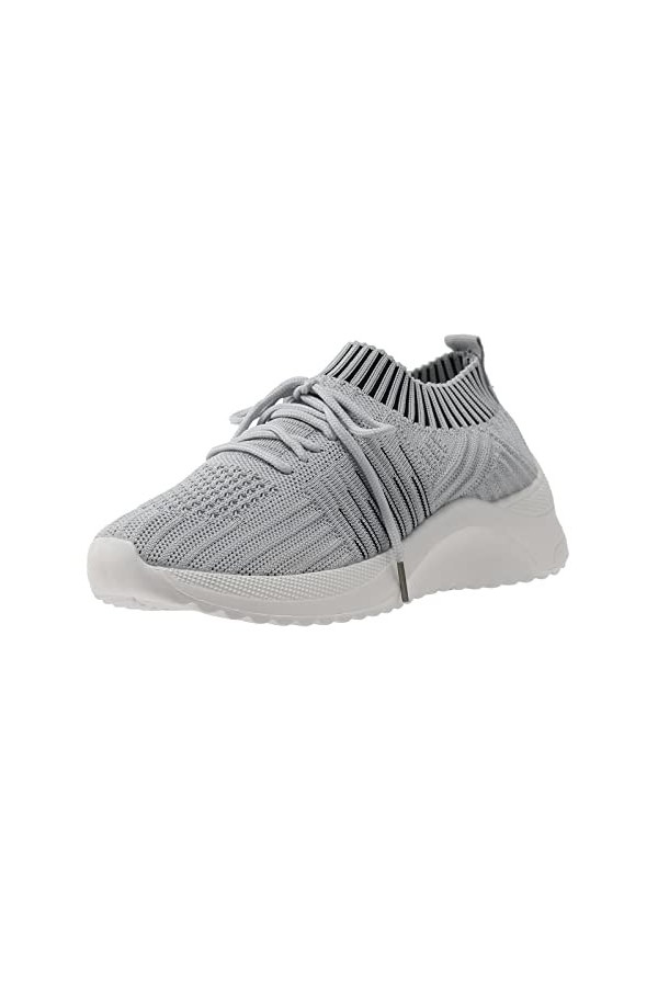Basket de Marche Slip on pour Sneakers Femmes Baskets mode femmes baskets confort femmes chaussures décontractées femmes gris