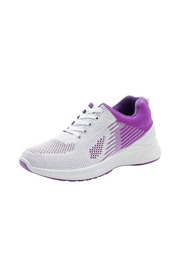 550 Chaussures de Sport Running Basket Femme Mode été et Automne Femmes Baskets Plat léger Maille Respirant Couleur Unie déco
