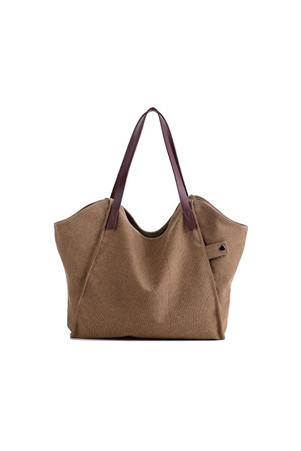 LOSMILE Femmes Sacs à main Toile Sacs portés main Sacs portés épaule Sacs bandoulière Sacs de plage Cabas décontractés Gris 