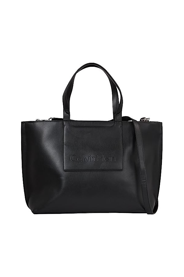 Calvin Klein Set Shopper Large, Sacs Femme, CK Noir, Taille Unique