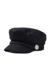 AWOCAN Casquette béret tendance Newsboy en laine mélangée Bleu marine Bakerboy Cabbie, noir, taille unique, Noir , taille uni