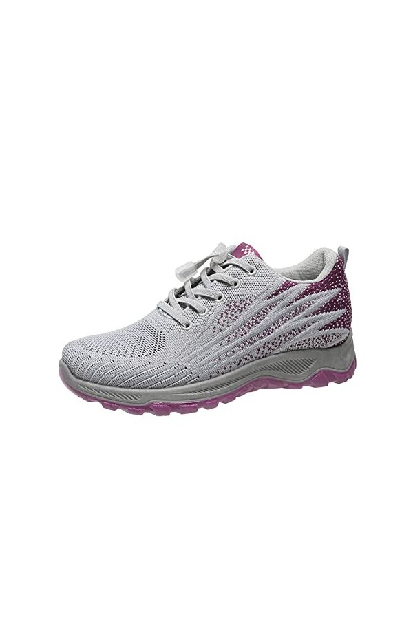 Chaussures Femme Confortable Sneakers Mode Baskets Dames compensées Maille Up Colorblock décontracté Dentelle Respirant Baske