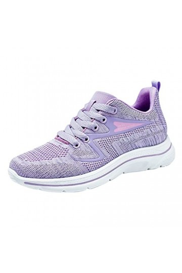 550 Baskets Mode Chaussures de Sport Femme Mode été et Automne Femmes Baskets Plat léger Maille Respirant décontracté Walking
