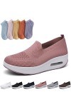 Baskets orthopédiques à plateforme pour femme, chaussures de marche à enfiler avec coussin dair, 5 paires de chaussettes en 