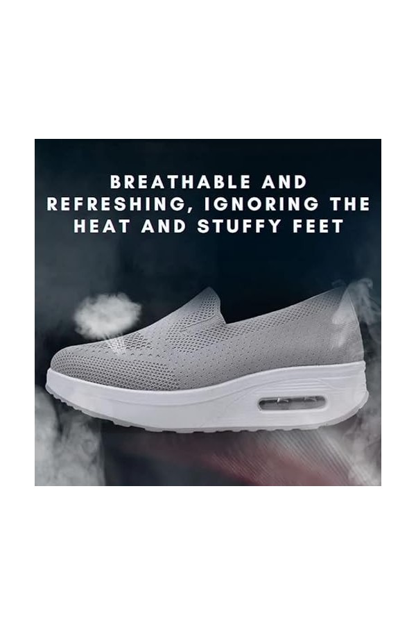 Baskets orthopédiques à plateforme pour femme, chaussures de marche à enfiler avec coussin dair, 5 paires de chaussettes en 