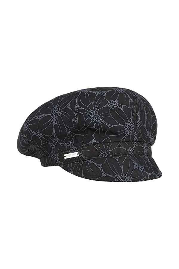 Seeberger Casquette Gavroche Belvonja Flower Casquette avec étiquette Taille Unique - Noir 