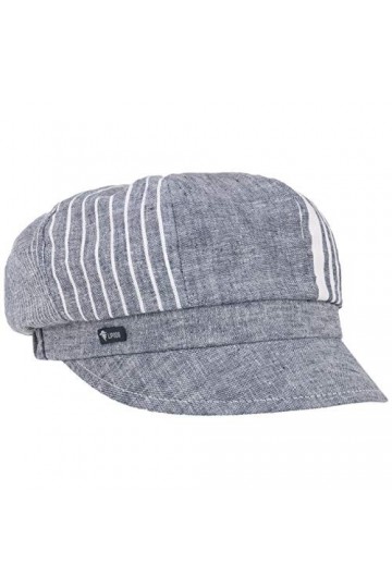 Lipodo Casquette Gavroche Blue Patchwork Femme - Made in Italy Baker Boy avec étiquette pour visière, visière Printemps-été -