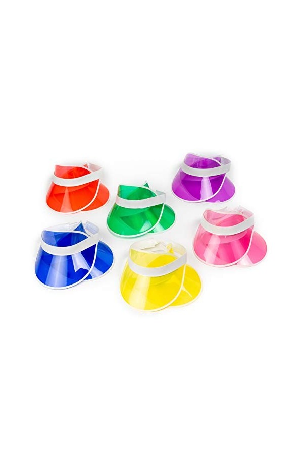 BRAMBLE 12 Visières Pare-Soleil Néon, Visières Fluo - Casquettes Visières pour Hommes & Femmes - Festival, Poker, Sport, Plag