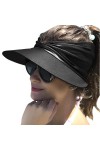 Baynetin Casquette Visière Chapeau Pare Soleil Femme - Large Bord - Protection UV UPF 50+ Chapeau de Plage Pliable - Séchage 