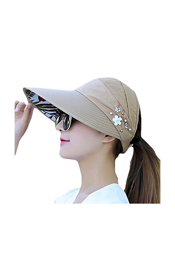 Leisial Femme Casquettes visières Anti-Soleil Respirant Anti UV Pliable Casquette de Baseball Réglable Été Loisir Sport Voyag