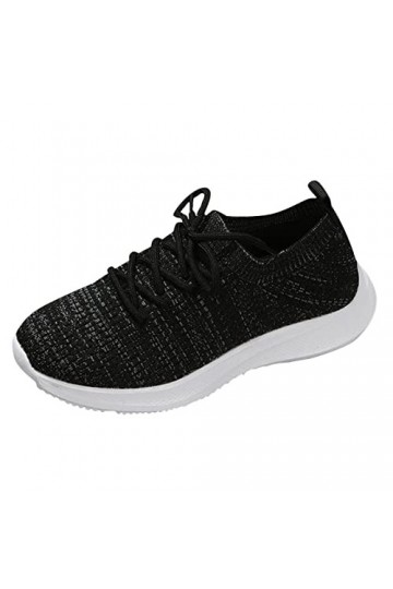 Baskets pour femme Printemps et été Mode Nouveau Motif Fond Plat Confortable Respirant Maille Lacets Chaussures de sport déco
