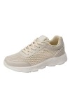 Woaikeyu Baskets Femme Mode éTé Maille éVidéE Respirant Confortable LéGer à Lacets Fond Plat Chaussures De Sport Sneakers Bla