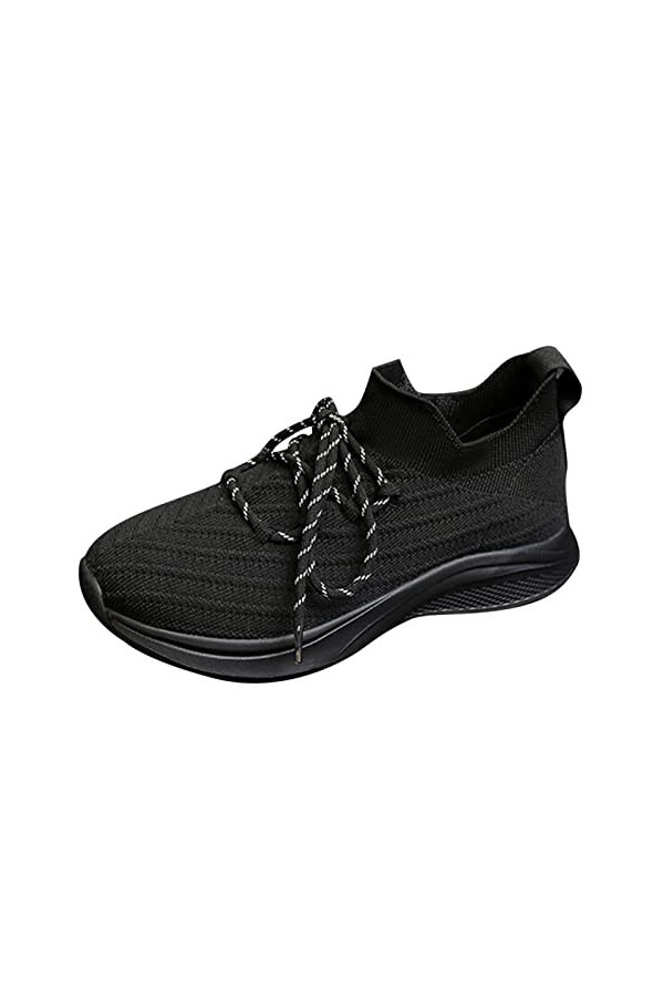 Hasagimol Chaussures pour Femmes Couleur Unie Chaussures décontractées Creux Respirant Mode Plat sans Talon Chaussures à Basc