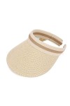 MK MATT KEELY Casquette Ouverte Femme Ete Grand Brim Plage Casquette De Paille, Beige, Taille Unique