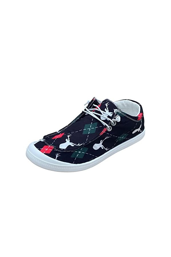 Baskets pour femme Mode Casual Chaussures de sport en toile imprimée Chaussures de loisirs polyvalentes Chaussures plates con
