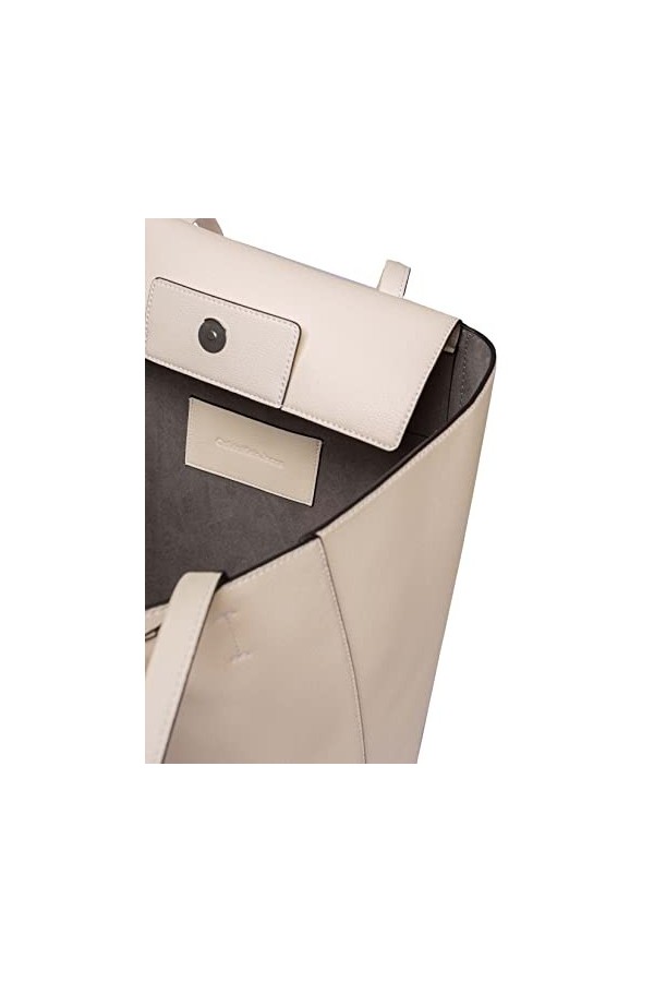 Calvin Klein JEANS Shopper femme avec monogramme en métal, crème, Taglia unica, Contemporain