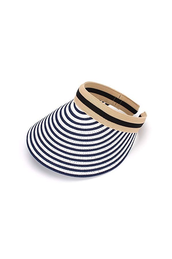 MK MATT KEELY Casquette Ouverte Femme Ete Grand Brim Plage Casquette De Paille, Beige, Taille Unique
