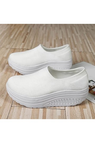 chhoioia Chaussons Femme Fourrure Hiver Baskets à plateforme Chaussures pour femmes Mode et confortables Baskets légères pour