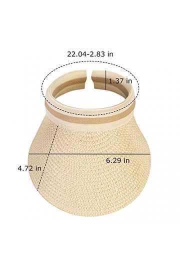 2 Pcs Femme Golf Sports Anti-Soleil Beach Paille Visière Soleil Chapeau, Visieres Casquette Chapeau Suncap Protection UV Voya