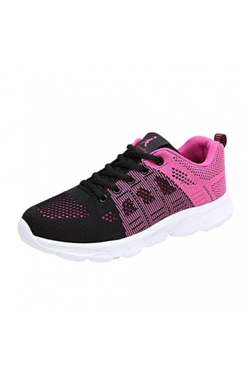 Chaussures à Lacets Plat Respirant décontracté Couleur Talon Mode Baskets Dames Correspondant Maille Baskets pour Femmes Chau