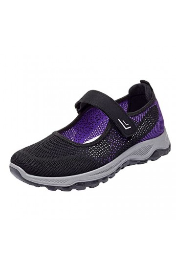 Baskets Femme Chaussures De Course Mode Été et Automne Femmes Baskets Chaussures Fly Woven Mesh Respirant Léger Crochet Casua