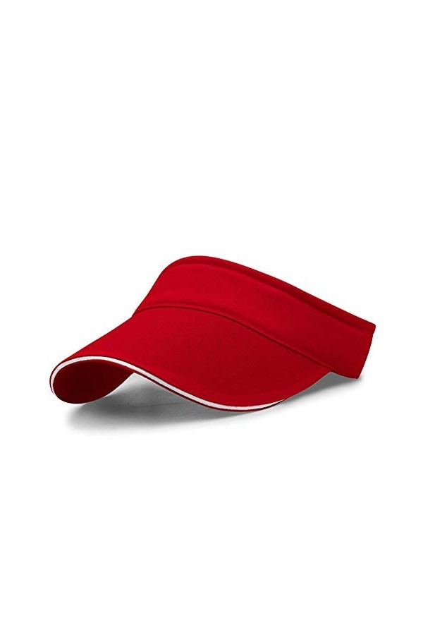 VSUSN Visiere Casquette Anti UV Femmes Casquette Visière Hommes Visières de Soleil Anti-Soleil Beach Visiere, Rouge