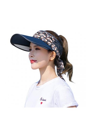 JIAHG Casquette Visière Sports Femme été Casquette Pare-Soleil Bord Large Top Vide Chapeau de Soleil Visière Anti-UV Serre-tê