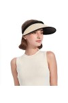 CLAPE Casquette Visiere Femme à Large Bord Visières de Soleil UPF50+ UV Protection Sun Visor Cap Chapeau de Soleil Dété Pail