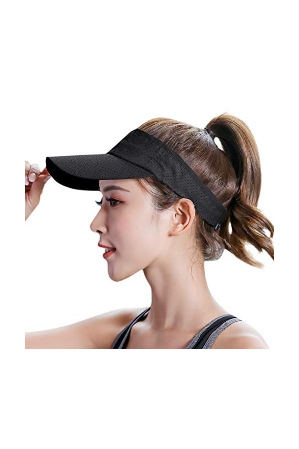Casquette Visière Femme Homme Visière de Golf Anti Soleil Casquette Pare-Soleil Réglable Casquette Séchage Rapide Visière Sol