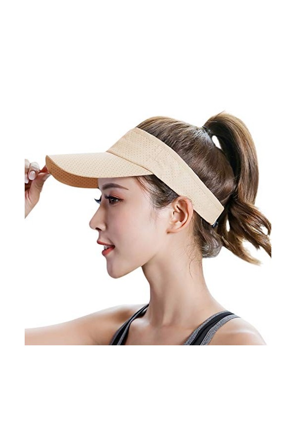 Casquette Visière Femme Homme Visière de Golf Anti Soleil Casquette Pare-Soleil Réglable Casquette Séchage Rapide Visière Sol