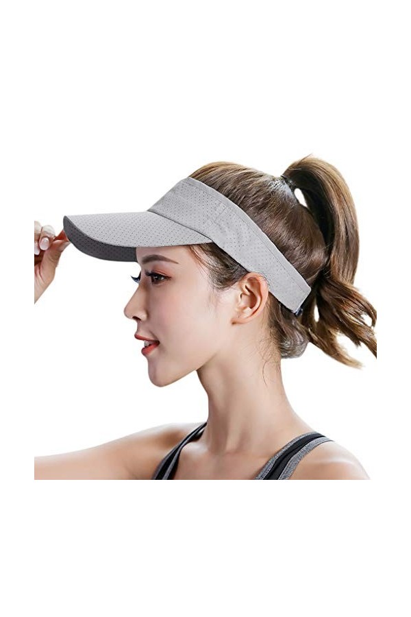 Casquette Visière Femme Homme Visière de Golf Anti Soleil Casquette Pare-Soleil Réglable Casquette Séchage Rapide Visière Sol