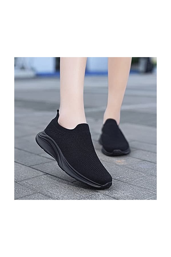 Chaussures de Sport Femme Respirant Femmes Baskets Mode été Nouveau Motif Maille Respirant Confortable léger sans Lacet Chaus