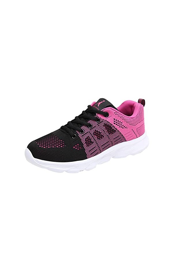 Chaussures à Lacets Plat Respirant décontracté Couleur Talon Mode Baskets Dames Correspondant Maille Baskets pour Femmes Chau