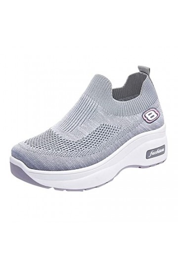 BIBOKAOKE Femmes Baskets Fond Plat Maille Respirant léger Confortable Respirantes à Basket Confortable Basket Confortable Bas