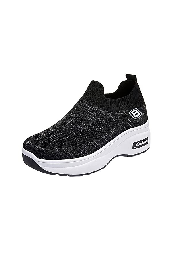 BIBOKAOKE Femmes Baskets Fond Plat Maille Respirant léger Confortable Respirantes à Basket Confortable Basket Confortable Bas